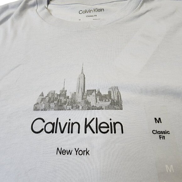 Calvin Klein Womens Top Classic Fit Short Sleeve NY Graphic Print‎ Size Medium - Picture 3 of 6